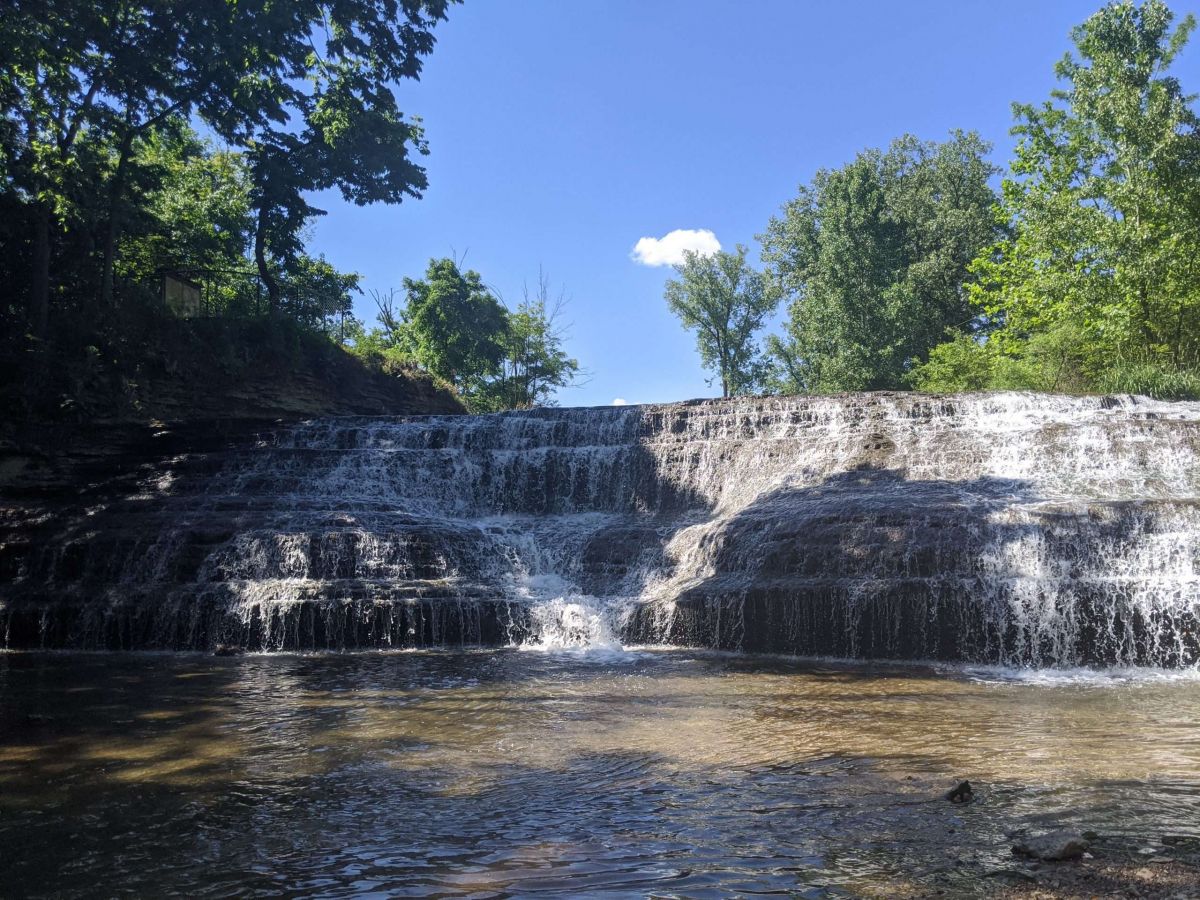 Visit Thistlethwaite Falls in Richmond, Indiana - Cornfields and High Heels